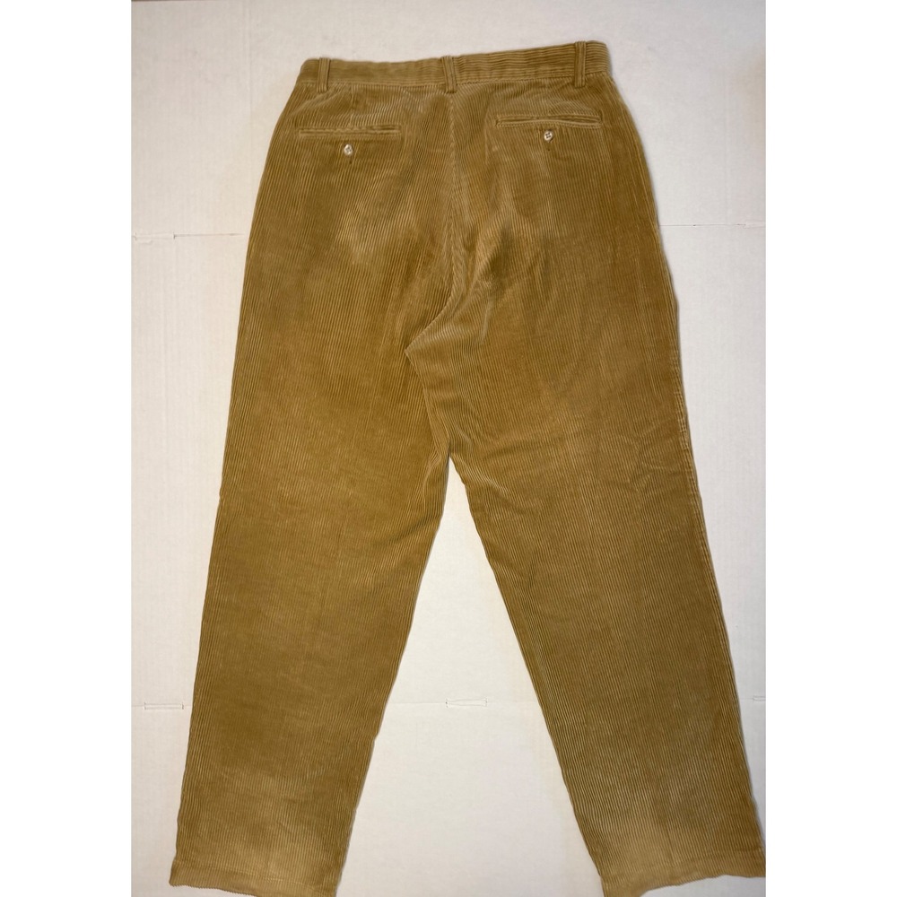Polo Ralph Lauren Andrew Pant Tan Wide Wale Corduroy Pleated Mens 32x30 Beige - Picture 3 of 10